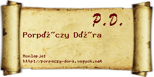 Porpáczy Dóra névjegykártya