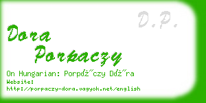 dora porpaczy business card